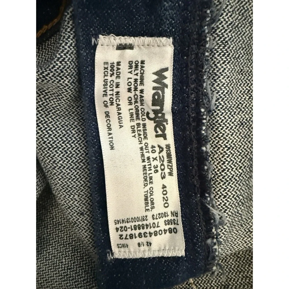 Wrangler Cowboy Cut Original Fit Jeans Mens 40x36 Medium‎ Wash 1013mwzpw